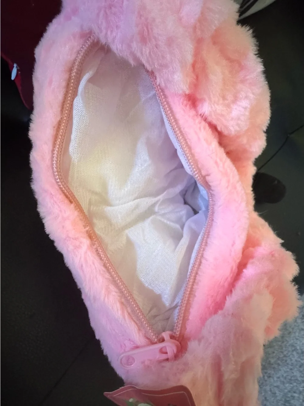 Hello Kitty Pink Plush Shoulder Bag with Red Bow